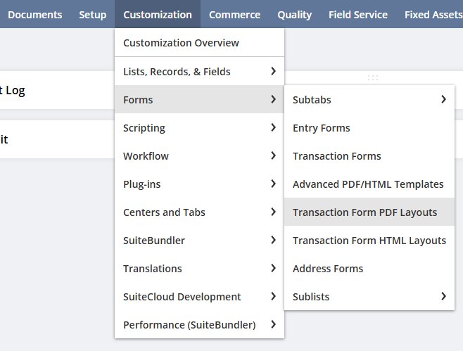 Navigation to Transaction Form PDF Layouts
